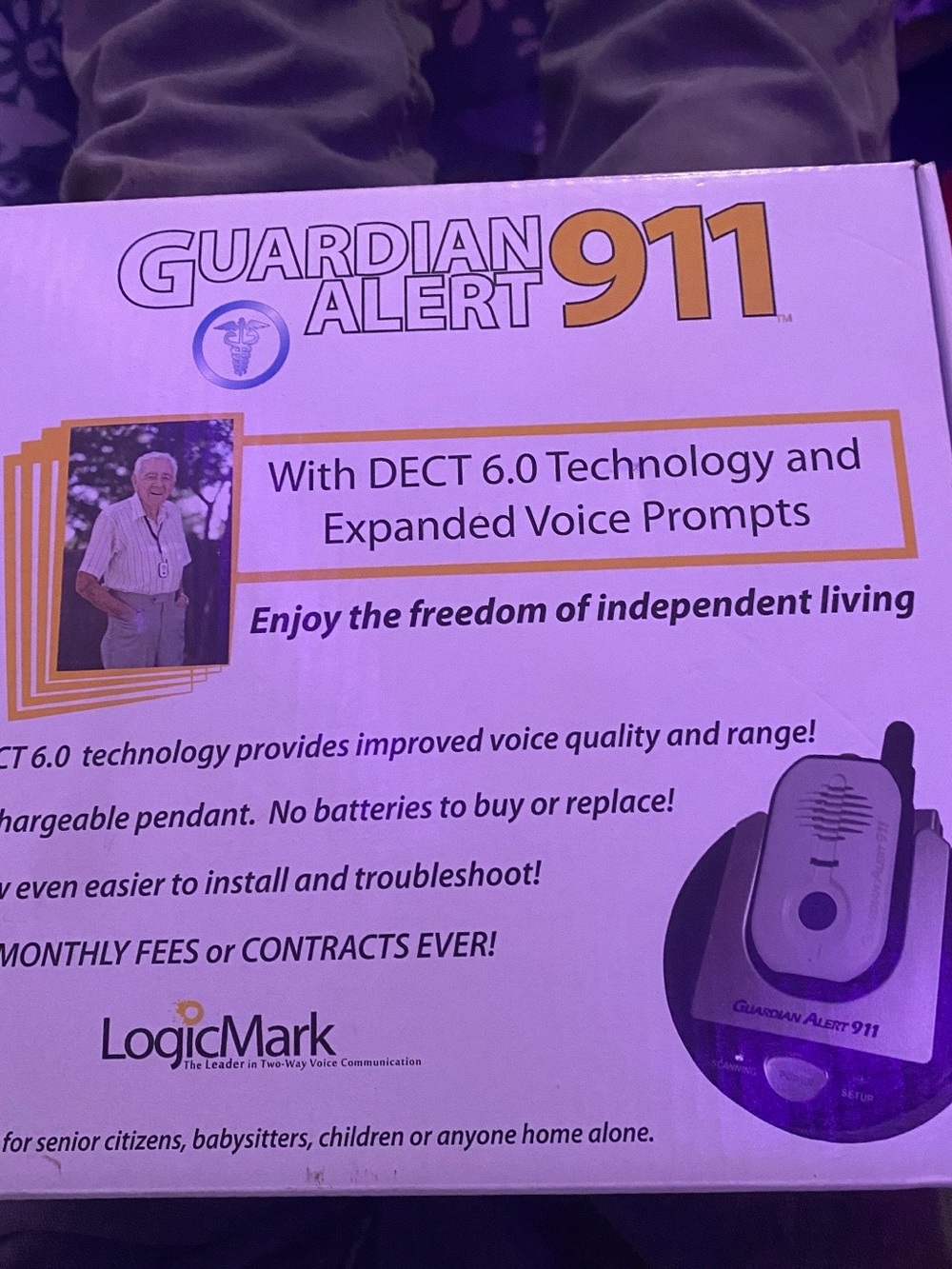 Guardian Alert 911 Personal Emergency Alert System - Gray & Black